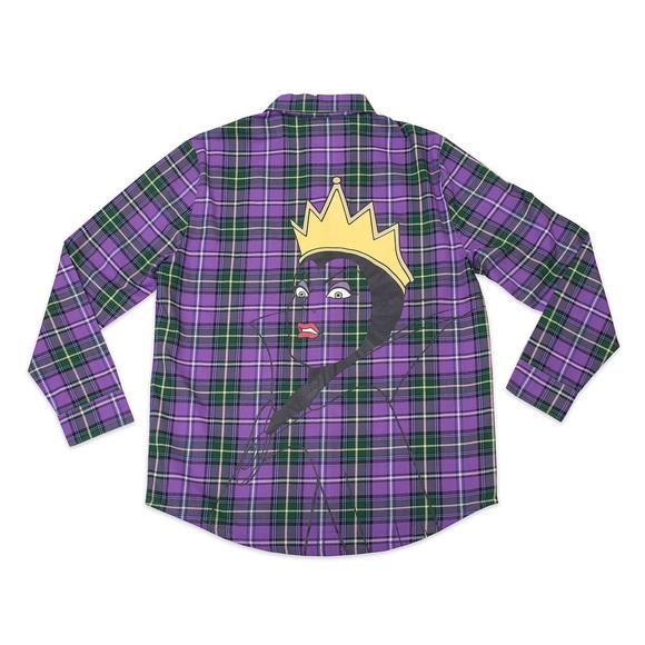 DISNEY X CAKEWORTHY Evil Queen Purple Flannel, Size Medium 💜 - Picture 1 of 6
